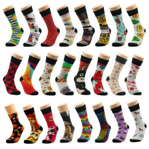 ການກວດກາຄຸນນະພາບສໍາລັບຈີນ Custom 360 Digital Printing Socks Men's Novelty Casual Dress Sublimation Blank Socks