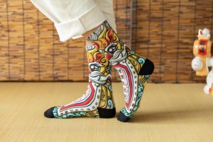 Inspekcija kvalitete za kineske prilagođene čarape s digitalnim ispisom od 360°, muške novosti, ležerne haljine, sublimirane prazne čarape