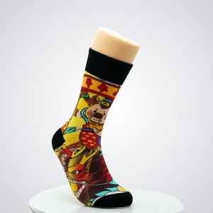 Groothandel mans bemanning sokkies Pasgemaakte rok Onkruid ontwerp 100% katoen mans se enkel sokker sokkies
