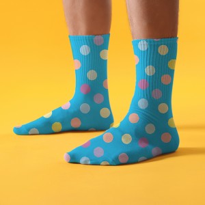 Benotzerdefinéiert Print Faarf Sublimatioun Socken