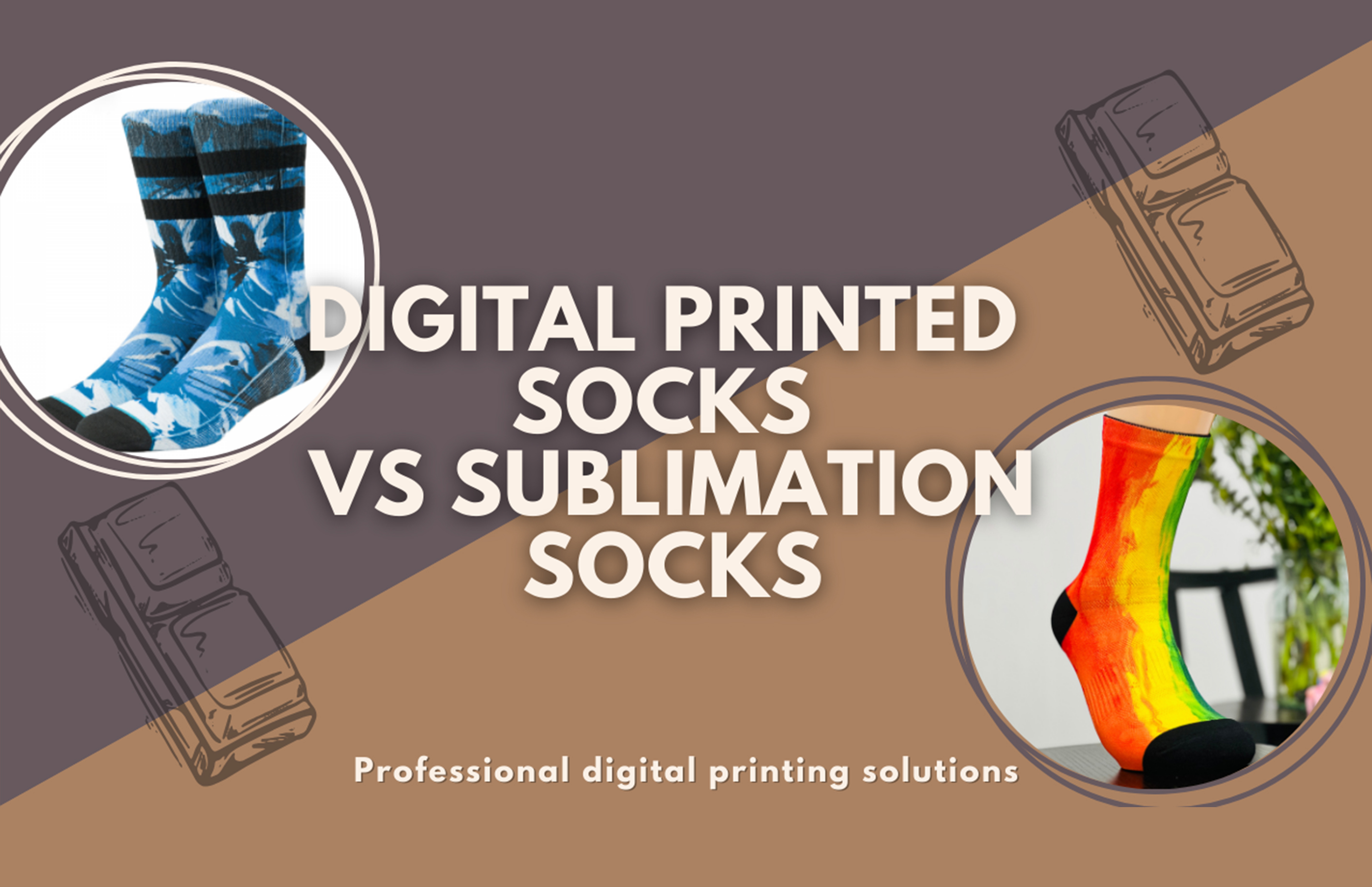 Носки для сублимации VS 360 Бесшовные носки с цифровой печатью